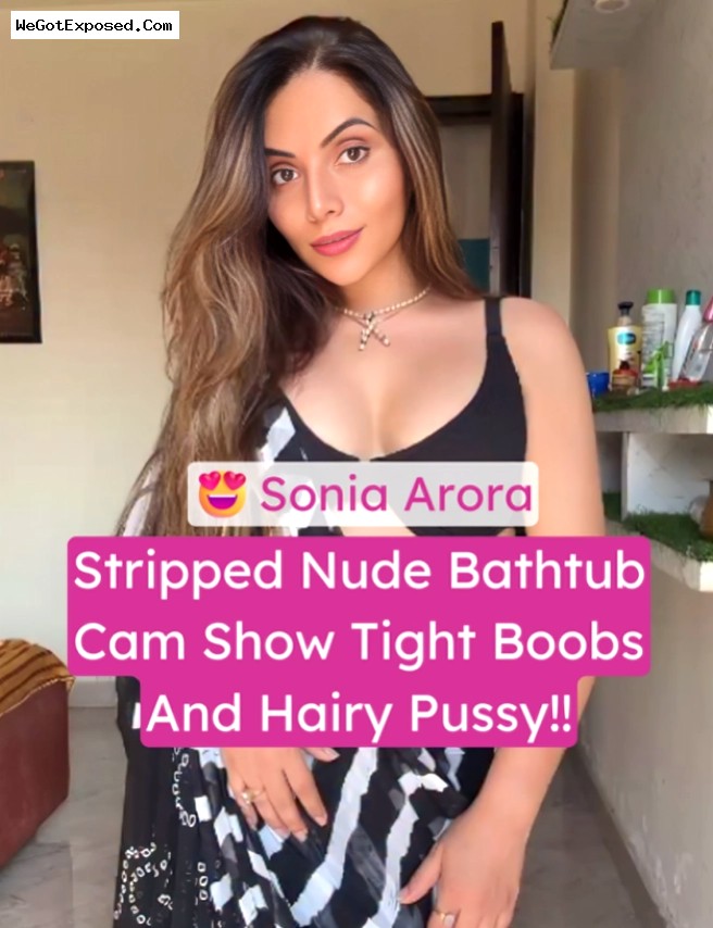 Sonia Arora Stripping Takes  Bathtub Soak Shows Off Tight Boobs And Hairy Pussy Nude