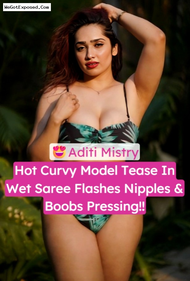 Aditi Mistry Wet Saree Tease With Nipple Flash And Boobs Pressing In Shower