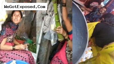 Hot girl market sales Vegetable showing boobs and sucking dick, Leaked MMS