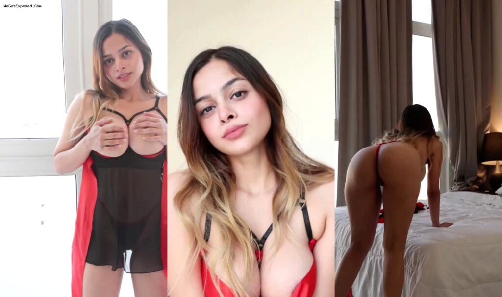 Ashwitha Strip Tease Revealing Her Tight Boobs and Perfect Ass in Sexy Dress