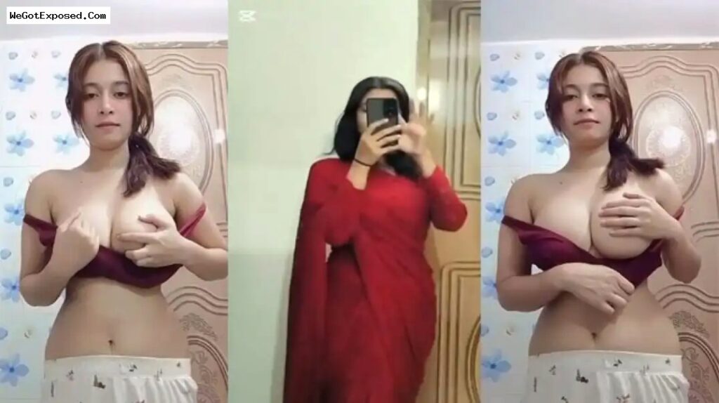 Desi girlfriend hot secret boob press in private mms